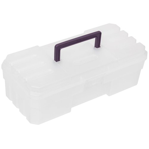 Akro-Mils 12-Inch ProBox Plastic Art Supply, Hobby or Craft Storage Toolbox, Model 09912CLPUR, (12-Inch x 5-1/2-Inch x 4-Inch), Clear