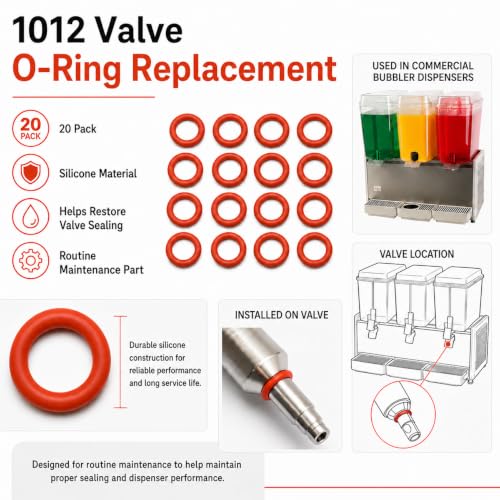 1012 Valve O-Ring Replacement — 20 Pack for Crathco Bubblers & 1010A Grinds / Cecilware