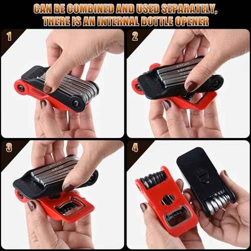 14PCS Folding Allen Wrench Sets, Metric and SAE Allen Key Set, METRIC 2mm, 2.5mm, 3mm, 4mm, 4.5mm, 5mm, 6mm. SAE 5/64¡±, 3/32¡±, 1/8¡±, 5/32¡±, 3/16¡±, 7/32¡±, 1/4"