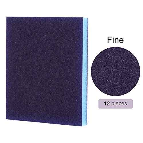 eBoot Sanding Sponge Grit Sanding Blocks, Washable and Reusable Sand Sponge Kit, 12 Pieces (Fine Grade)