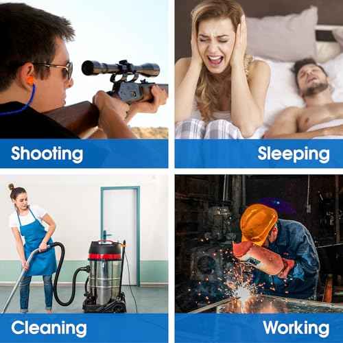 AZEN 55 Pairs Silicone Ear Plugs, Reusable Earplugs for Noise Reduction, 25dB NRR Corded Ear Plug for Sleeping Noise Cancelling, Ear Plug with String Individual Packing