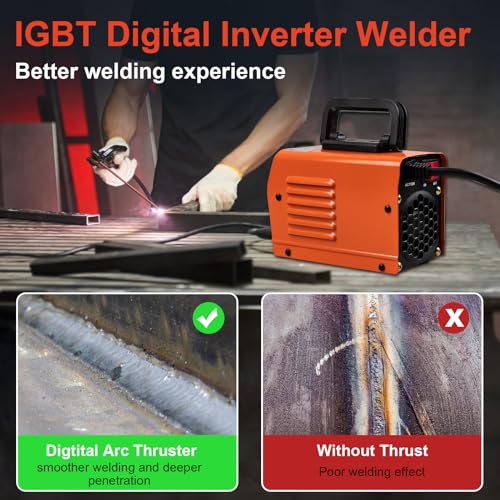 Siasky Mini Welding Machine, Upgraded Welder Machine 110V, Portable Stick Welder MMA-250A, IGBT Inverter Welder with Hot Start, Arc Force, Anti-Stick (10 welding rods)