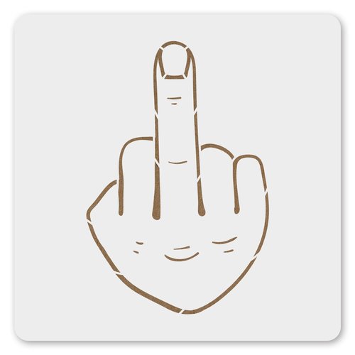 MAGJUCHE Middle Finger Stencil 6 Inches, Reusable Middle Finger Stencil for Painting DIY Crafts Decor