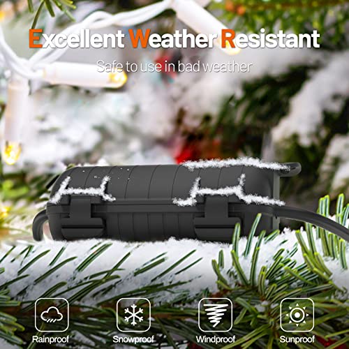 Outdoor Waterproof Extension Cord Cover IP54 Water-Resistant Plug Protector Black 1 Pack