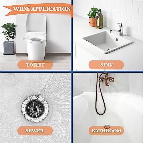 KeyFar 8-Pack 25-Inch Hair Clog Remover Drain Snake with Barbed Hook