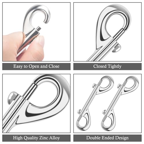ERKOON 4 Pack Heavy Duty 3.5-Inch Double Ended Metal Snap Hooks, 110lb Load Capacity