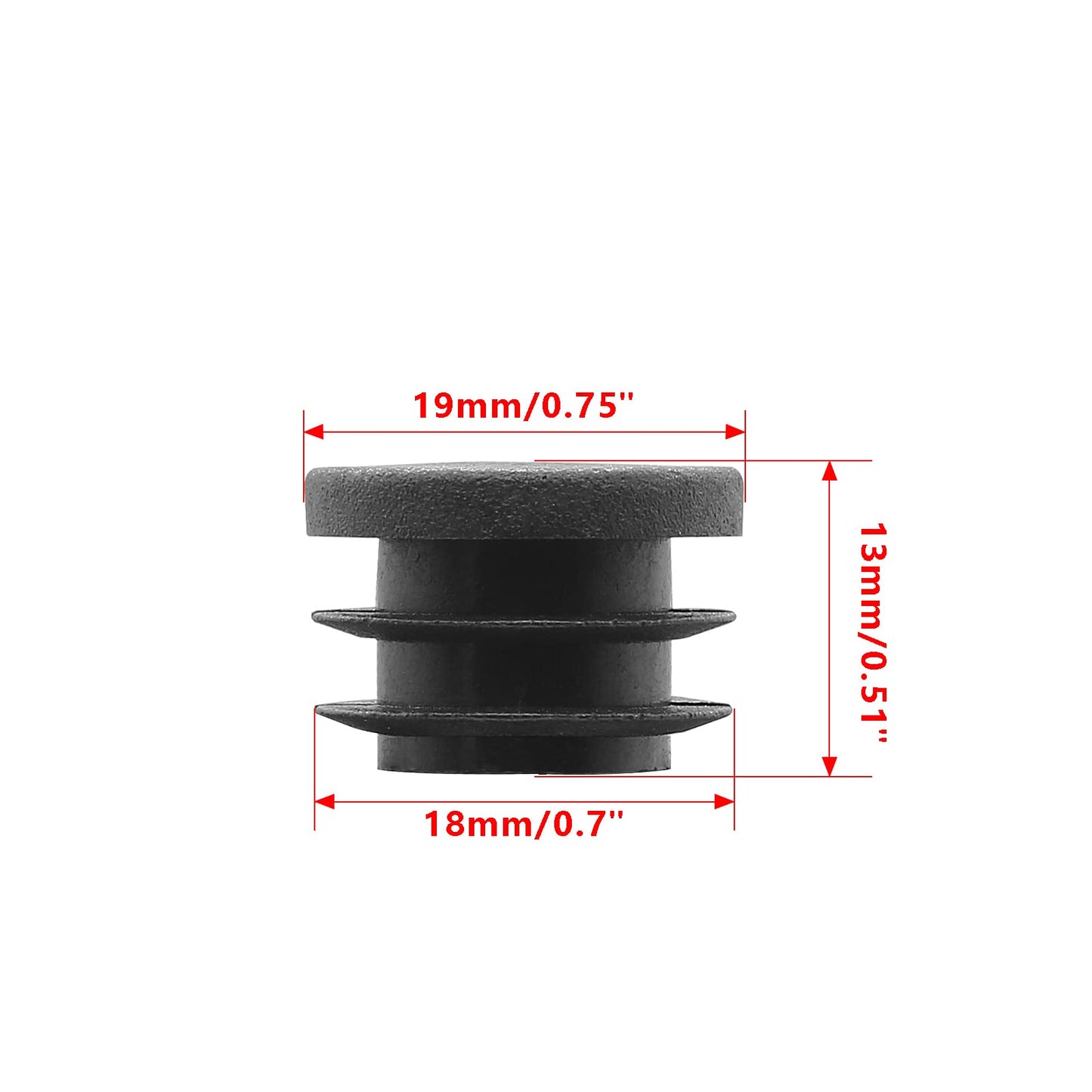 Uenhoy 30 Pcs 3/4" Round Plastic Plugs Insert Black End Caps Tubing End Caps for Round Tubes, Chair Legs (19mm)
