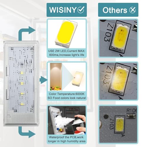 Whirlpool Maytag Kenmore Refrigerator LED Light Replacement 3-Piece Kit