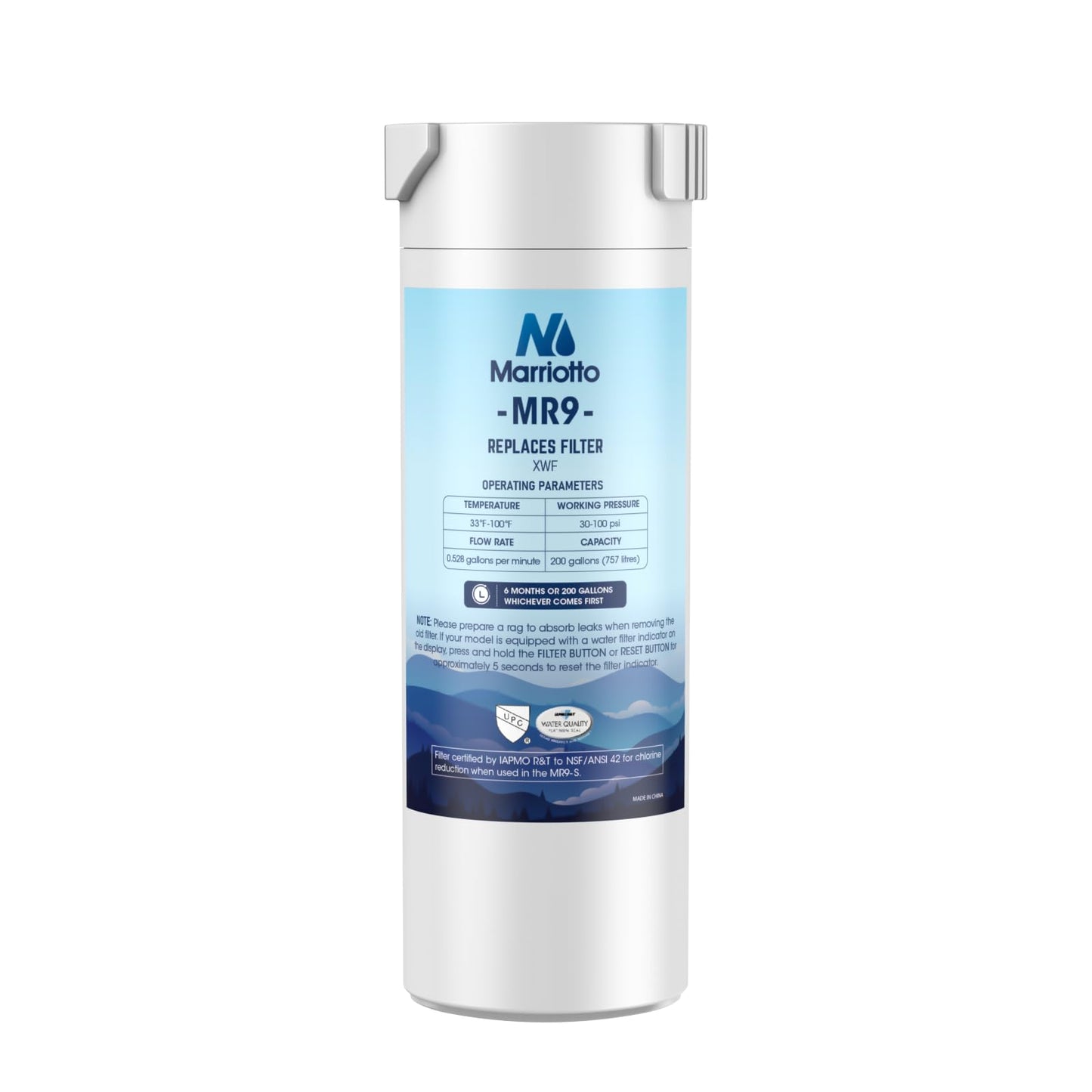 MARRIOTTO Genuine GE XWF Replacement Water Filter - Compatible with GE French-Door Refrigerators - 1 Pack (Not XWFE)