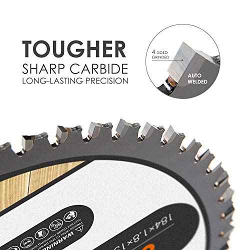 Luckyway 7-1/4 Inch Circular Saw Blade 60T Finish with 5/8 Inch Arbor TCT (Tungsten Carbide Tipped) Saw Blade for Cutting Wood