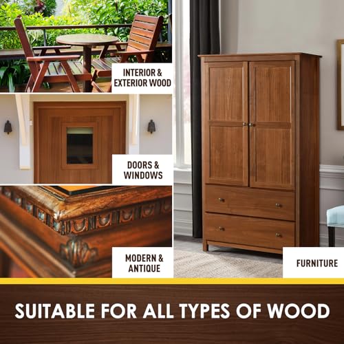 DWIL Water-Based Wood Stain - Teak Finish, Fast Dry, 8.5oz - No Tool Included