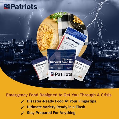 4Patriots 72-Hour Emergency Survival Food Kit - Lasts 25 Years, 20 Servings