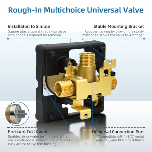 BUWTIQ R10000-UNBXHF Multichoice Shower Rough-in Valve 1/2-Inch Universal Port