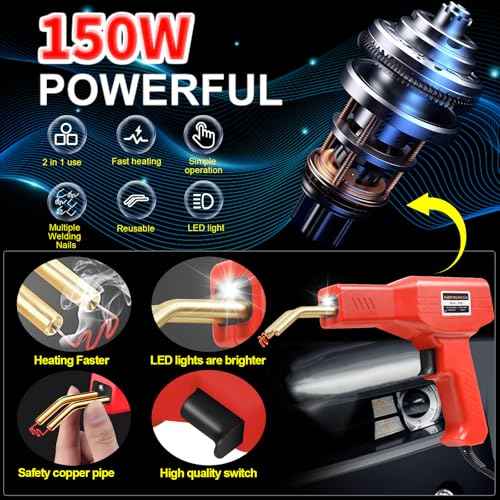 150W Upgraded Plastic Welder Kit,1000PCS Hot Stapler Welding Machine Car Bumper Repair Kit,2 in 1 Plastic Welder Soldering Gun with Weld Rods,6 Types Staples for Bumper/Kayak/Plastic Product Repairs