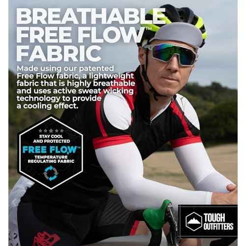 Tough Outdoors Sun Protection Sleeves - UV Arm Sleeves for Men and Women - Golf Cooling Arm Sleeves - Baseball Sun Sleeves