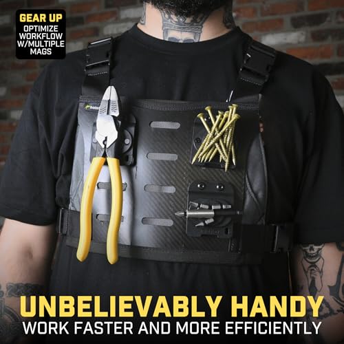 MagMaster | Magnetic Tool Holder - Strong Clip-On Belt Magnet Holster for Screws, Nails, Hammer, Sockets, Pliers, Screw Driver, Trowel, Drill Bit, Wrench, or Any Magnetic Tools and Hardware