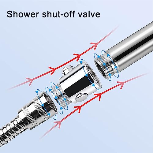 Silver Shower Head Shut Off Valve Water Control Tap for Bathroom & RV