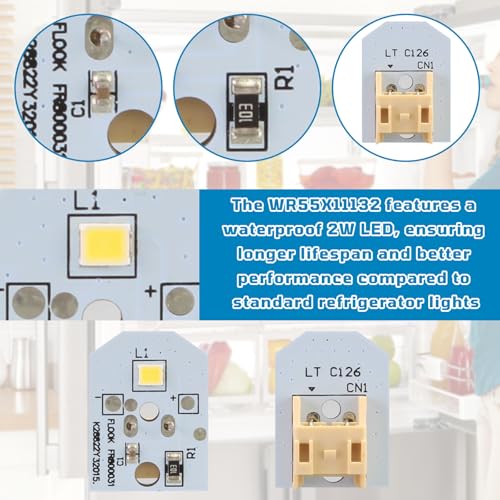 WR55X11132/WR55X25754 LED Light for GE Refrigerators – 5PCS Upgrade Kit