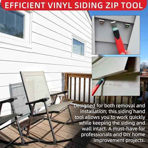 TonGass Vinyl Siding Removal Tool with Extra Long Non-Slip Grip Handle, Steel Blade Vinyl Installation and Removal Tool, The Ultimate Vinyl Siding Zip Tool, Avoid Damaging Vinyl Siding Tool