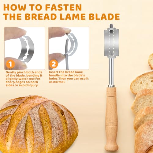 40Pcs 6Cr13 Stainless Steel Bread Lame Blades Refills for Razor Bread Lames