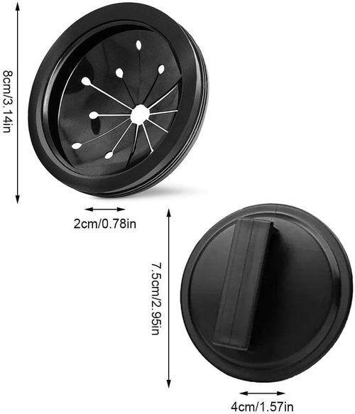 3-Inch Black Garbage Disposal Splash Guard - Universal Fit for Whirlaway,Waste King,GE, Heavy-Duty Rubber Sink Baffle Cover with Splash Protector, Drain Cover for Kitchen Disposals and Accessories