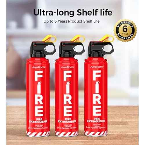 Fire Extinguisher for Home 1Pack, Kitchen, Car, and Grill,Ompact Water-Based A, B, C, K Extinguisher with 6-Year Warranty and Easy Storage.