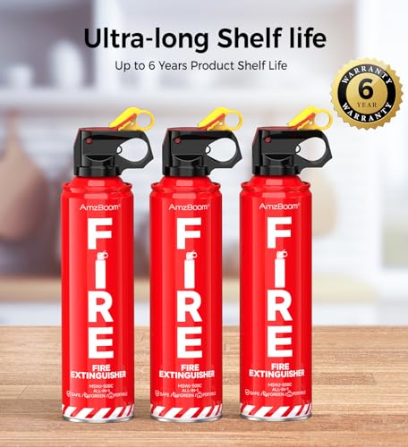 AmzBoom Water-Based Fire Extinguishers 3 Pack for Home, Car, Boat - Portable & Eco-Friendly