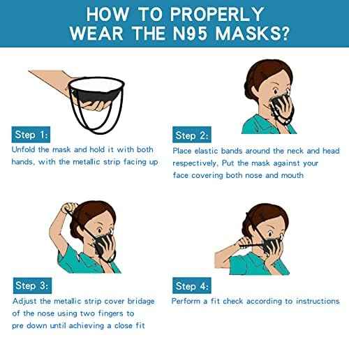 NIOSH Approved N95 Mask Particulate Respirators, N95 Face Masks 10 Pack, Individually Wrapped, Universal Fit£¬Black