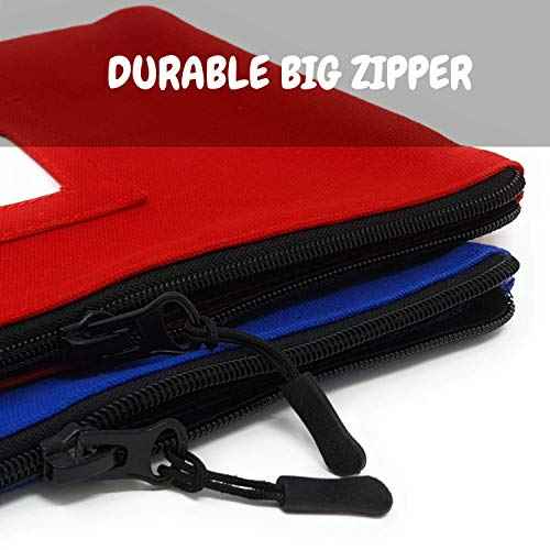 Canvas Tool Bag With ID Window And Blank Cards ? Large Zipper Tool Pouches Organizer ? Heavy Duty Small Tool Bag ? 12 x 7 inch Zipper Bag ? 7 Pieces 7 Colors