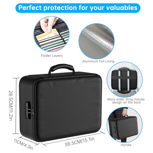 ENGPOW Fireproof Document Bag 5200°F Lockable Heat-Insulated Black