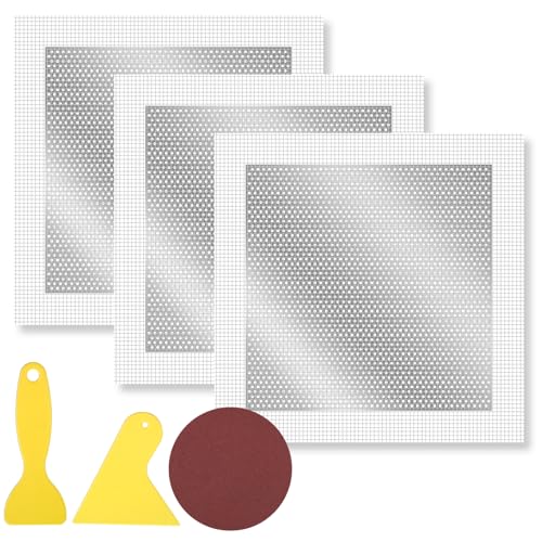 8 ¡¿ 8 inch Drywall Repair Patch, 3 Pack Drywall Repair Kit Large Hole Patch-Repair for Drywalls Heavy Duty Self-Adhesive Mesh Drywalls Patch Kit, Dry Wall Hole Repair-Patch for Drywall-Plaster Wall