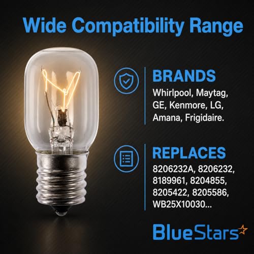 BlueStars 8206232A E17 40W Microwave Light Bulb – 3 Pack