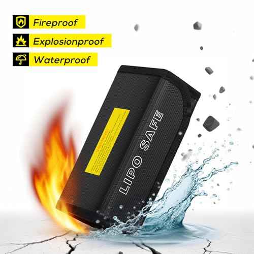 2pcs Lipo Battery Bag, Fireproof Lipo Guard Safe Box, 185x75x60mm Explosionproof Small Charging Case for rc Storage, Lithium ion and Travel Protection