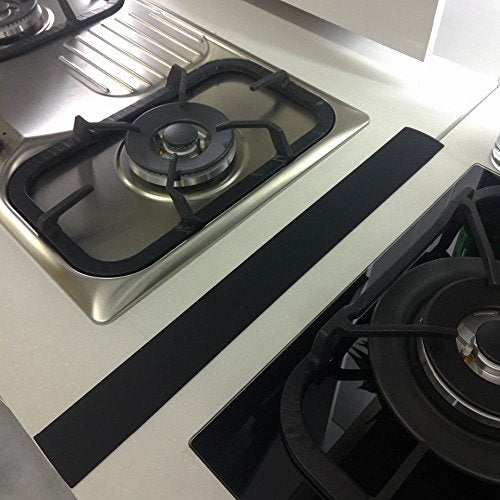 REEDTOCK 21-Inch Black Flexible Silicone Stove Gap Cover Pack of 2