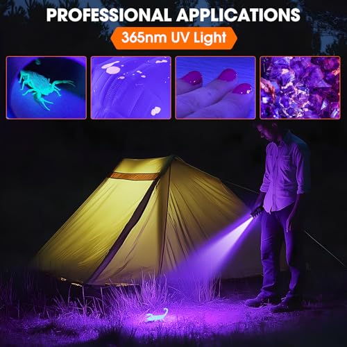 Rechargeable EDC Flat Flashlight with COB Light, UV Light & Super Bright LED Portable Pocket light, Waterproof, Mini Magnetic Flat EDC Flashlight with Clip for Working, Camping, Repairing Emergencies