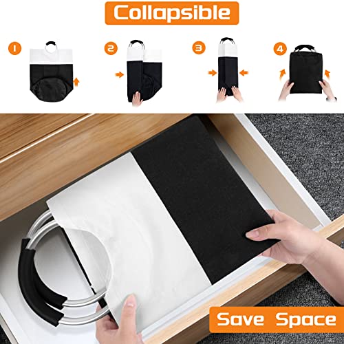 BlissTotes 90L Freestanding Collapsible Laundry Basket – Black (90L)