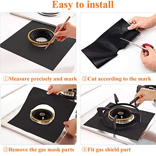 FLSEPAMB 10-Pack Stove Burner Covers - Heat-Resistant, Non-Stick, Reusable Gas Range Protectors