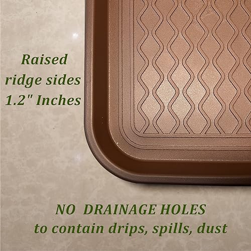 FDGARDEN Brown 2-Pack Large Multifunctional Boot Tray 30 x 15 in — Indoor/Outdoor