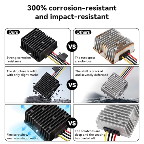 36V 48V to 12V 20A DC Step-Down Converter for Golf Cart RV Solar Waterproof