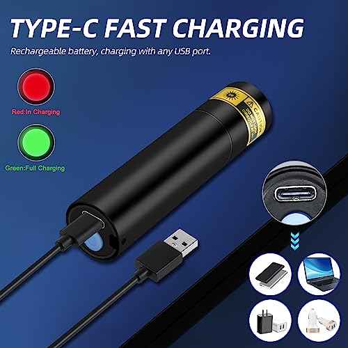 DARKBEAM Flashlight UV Black Light 395 NM, Mini but Powerful USB- C LED Rechargeable Woods Lamp, Ultraviolet Flashlights for Pet Dog Urine, Stains Detection/Resin Curing/Fluorescent Agent