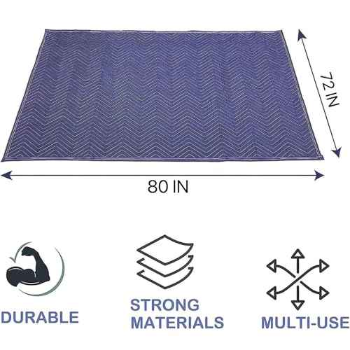 4 Pack Moving Blankets Heavy Duty 80"x72" Quilted Packing Blankets for Moving Furniture Padded Shipping Furniture Mover Blue