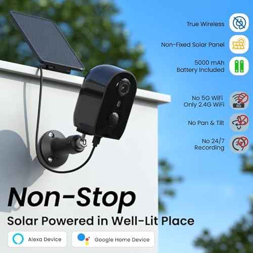Solar Camera Outdoor Wireless-2K Battery Powered Outside Cameras for Home Security with PIR Motion Detection, Siren Alarm, 2-Way Talk, SD Card&Optional Cloud Storage, Work with Alexa, Y8 1P