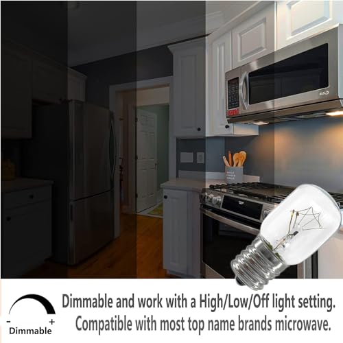 Whirlpool/GE Microwave Light Bulb 40W 125V E17 2.2" - 8206232A, 4-Pack