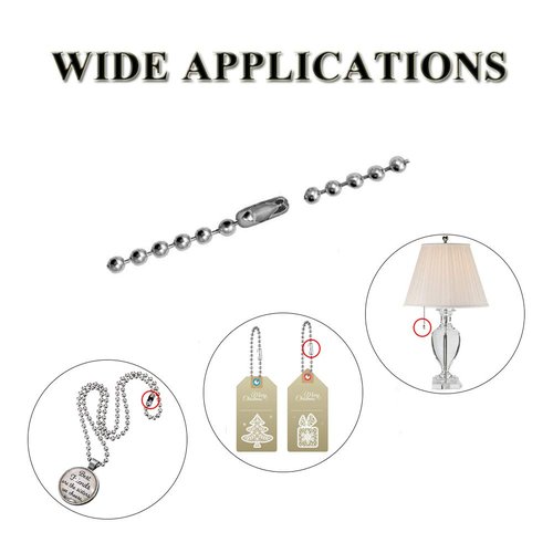 KINGOU 155pcs Stainless Steel Ball Chain Connector Clasps Fits for 1.6/2.0/2.4/3.2/4.0/4.8mm Beaded Ball Chain