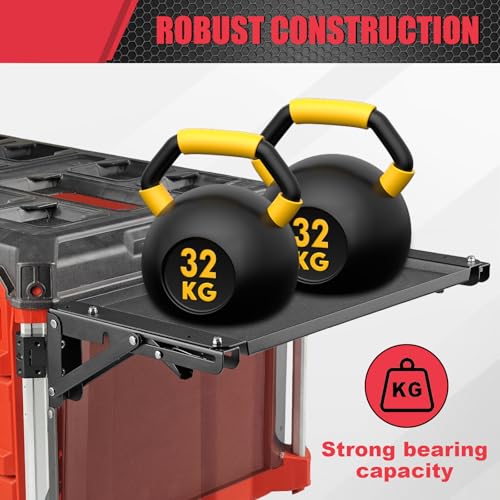 Folding Magnetic Side Table for Milwaukee Packout Toolbox – No-Drill Tool Tray Organizer