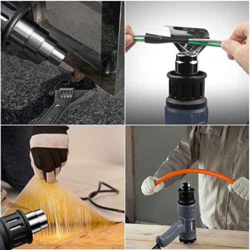 SEEKONE Industrial Heat Gun 1800W 122¢µ-1202¢µ(50¡É-650¡É) Variable Temperature Control with 2 Temp-settings, Overheat Protection, 4 Nozzle Attachments for Shrinking PVC, Bending Pipe, Removing Paint