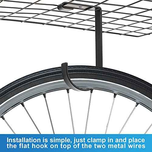 Ferraycle 12 Pcs Add on Storage Hook Accessory Overhead Garage Hooks for Ceiling Rack and Wall Shelving, Bike Hanging Flat, Black