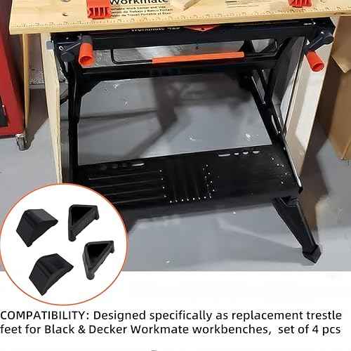 242394-00 (4 Pack) Replacement Trestle Foot for Black & Decker Workmate Trestle Foot