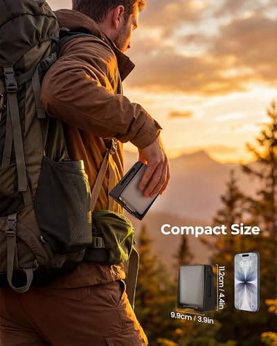 PopoIron Black Rechargeable Camping Lantern 2 Pack 4000mAh Dimmable LED Emergency Light with 360° Rotatable Stand