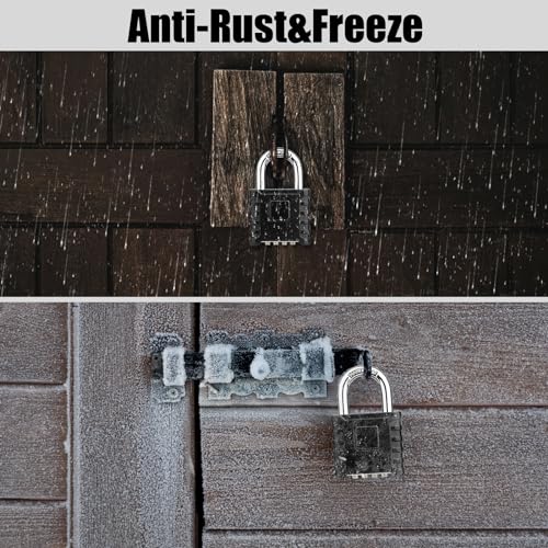 Diyife Heavy Duty Outdoor Weatherproof Padlock - Black, 3.33 Inch